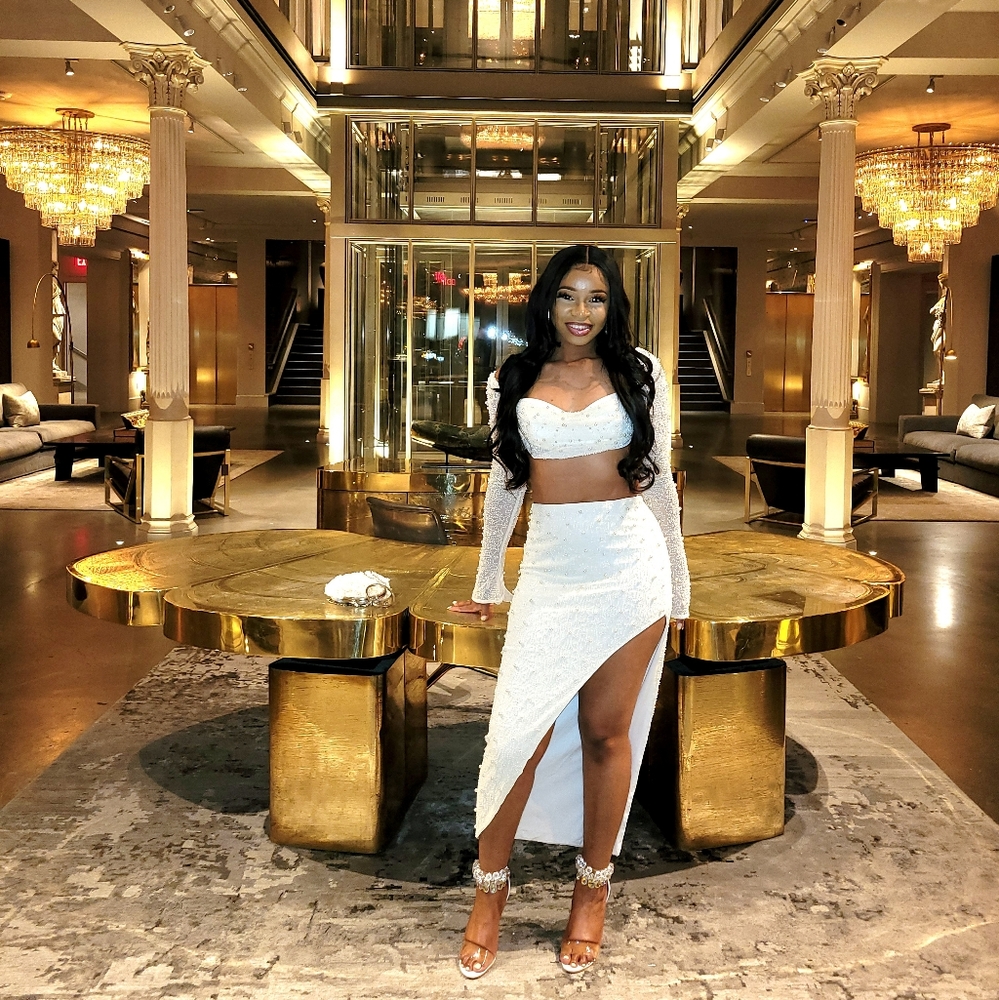 White Bejeweled Stilettos